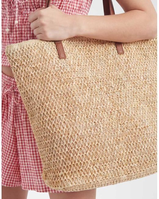 Vero Moda Natural Large Straw Tote Beachbag