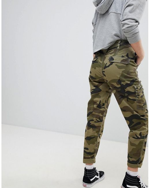 Buy Bershka women cargo utility pants camouflage Online | Brands For Less