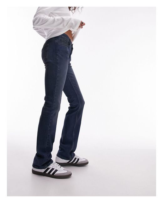 TOPSHOP Blue – knapp geschnittene bootcut-jeans