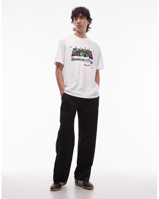 Adidas Originals White Archive Graphic Tee for men