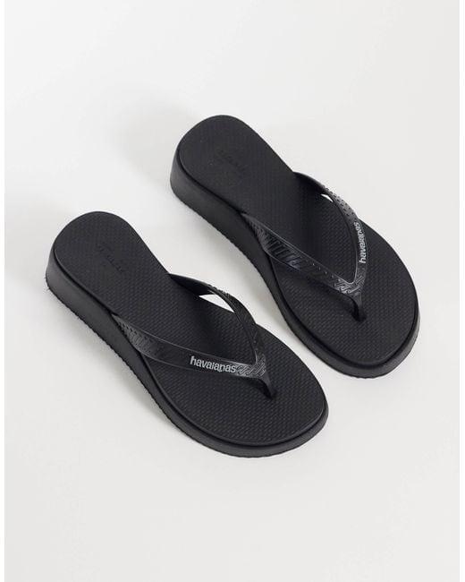 Havaianas Black High Platform Flip Flops
