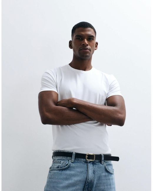 SELECTED Natural 3 Pack T-shirts for men