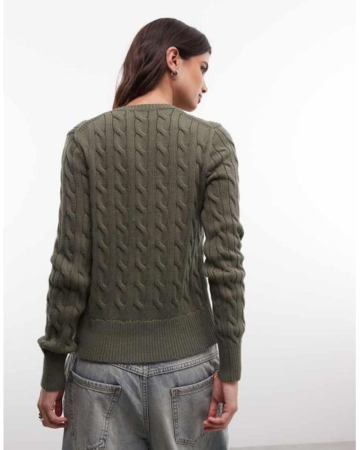 Polo Ralph Lauren Multicolor Icon Logo Cotton Cable Knit Cardigan