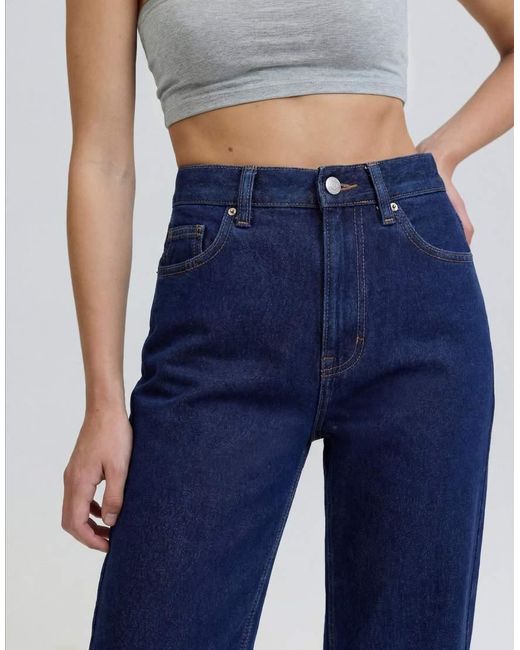 Pull&Bear Blue Petite High-waist Mom Fit Jeans