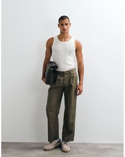 Abercrombie & Fitch White Pointelle Tank Top for men