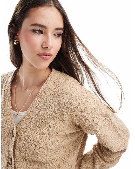 Brave Soul Natural Textured Knit Cardigan