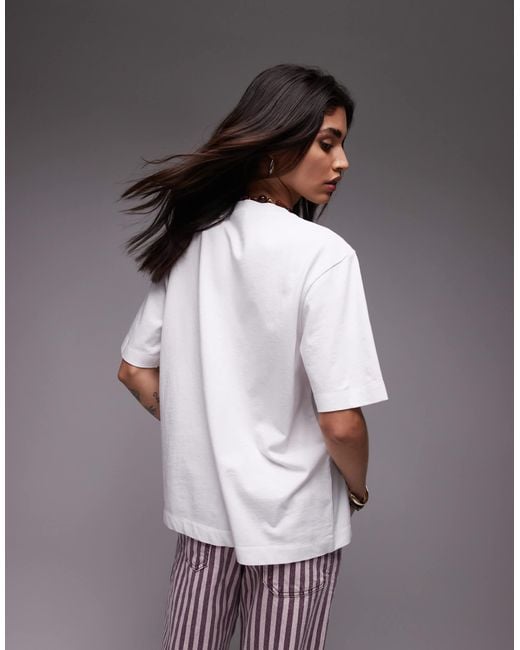 TOPSHOP Gray Graphic Floral Premium Basic Tee