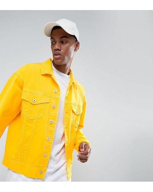 Granted Oversized Denim Jacket In Yellow Overdye for men