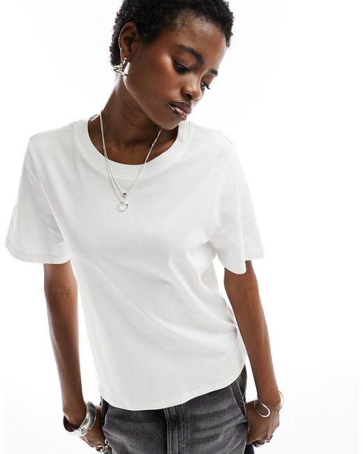 Monki White Short Sleeve T-shirt