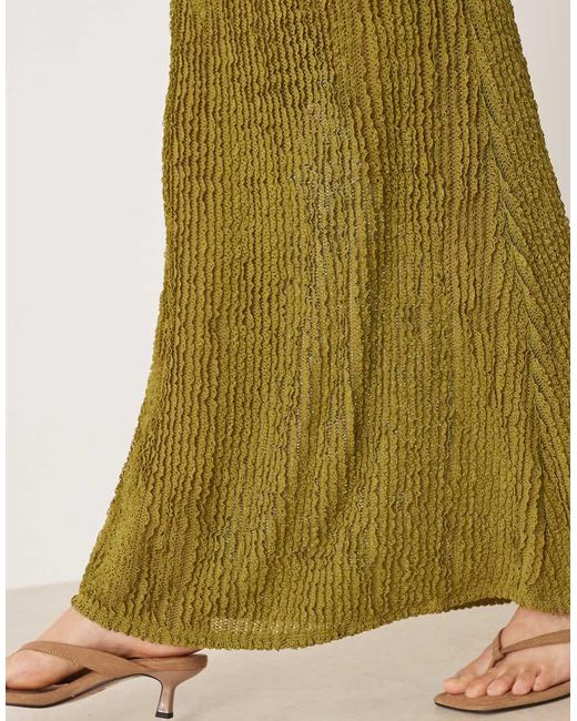 ASOS Green Co-ord Textured Ruffle Fishtail Maxi Skirt