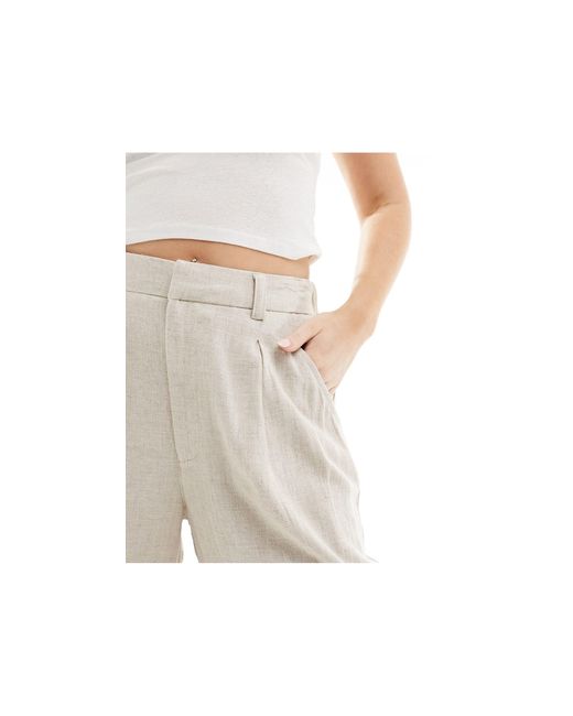ASOS White Hourglass Wide Leg Dad Trouser With Linen