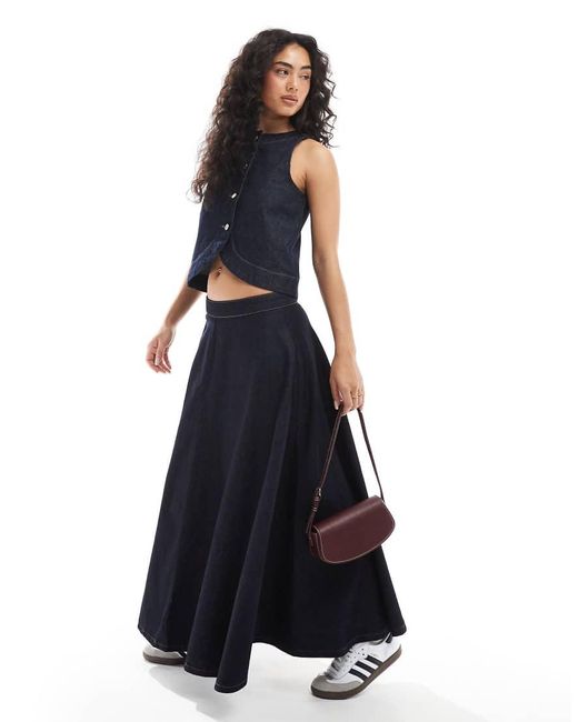 ASOS Blue Denim Circle Skirt