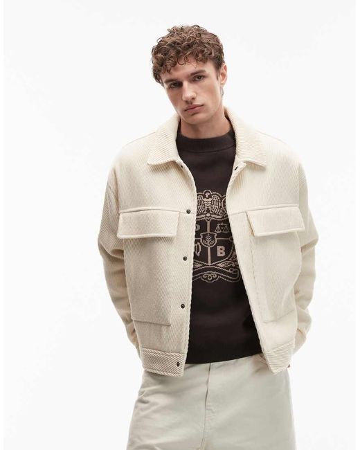 ASOS Natural Wool Look Harrington Jacket for men