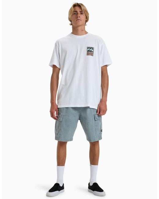 Billabong White Stamp Short Sleeve T-Shirt for men
