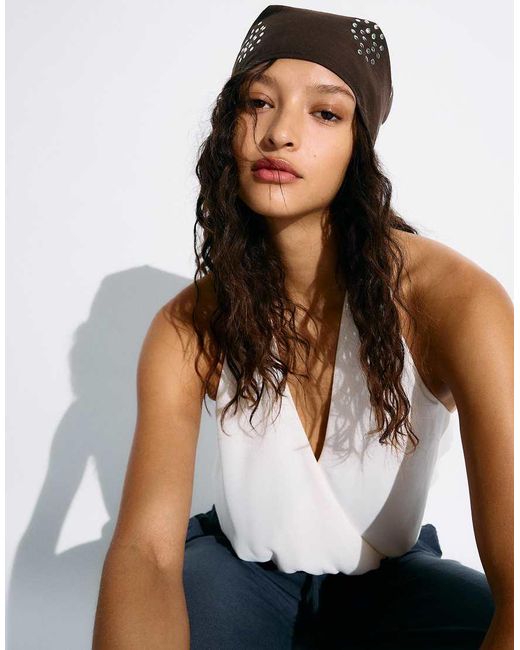 Bershka Brown Studded Bandana