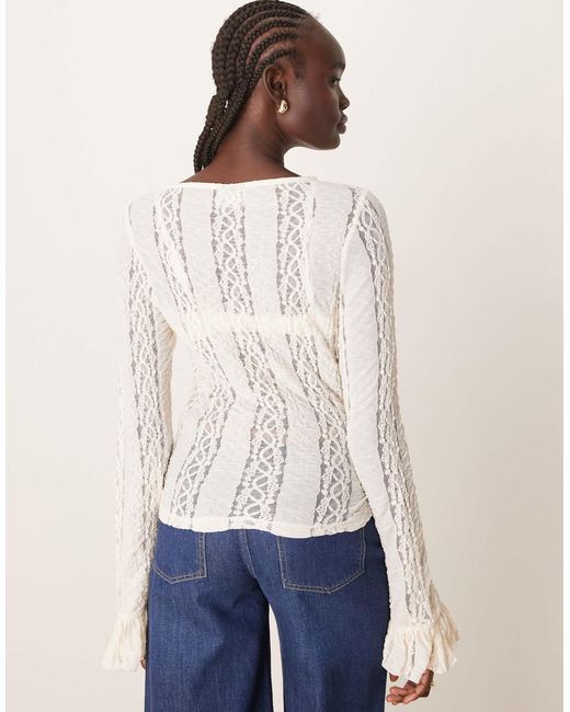 ASOS Blue – langärmliges spitzenoberteil