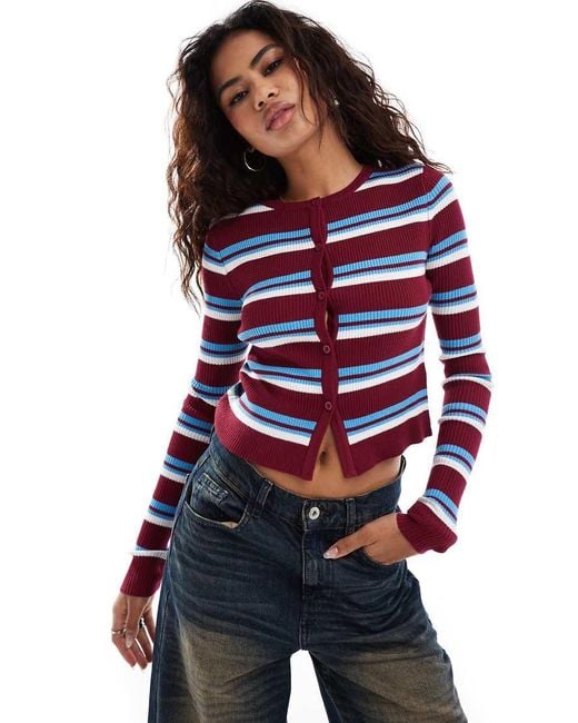 Collusion Blue Stripped Cardigan