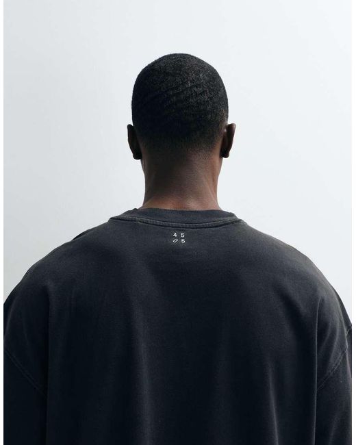 4505 Black Icon Heavyweight Cotton Oversized T-shirt With Quick Dry Finish for men