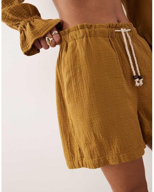 ASOS Natural Pull On Shorts