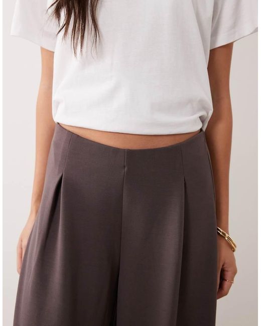 ASOS White Wide Leg With Pleat Detail Co-ord Trouser