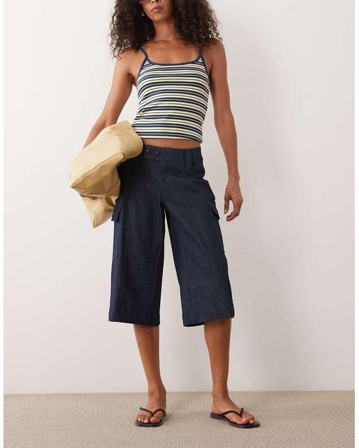 Motel Blue Bensen Cargo Capri Trousers