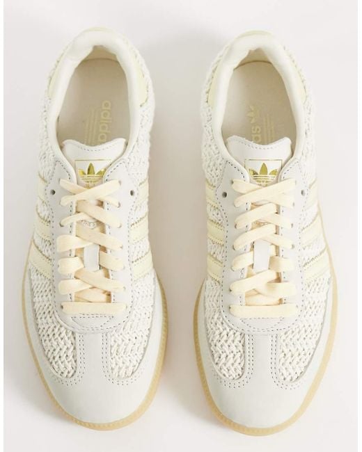 Adidas Originals White Samba Og Crochet Sneakers for men