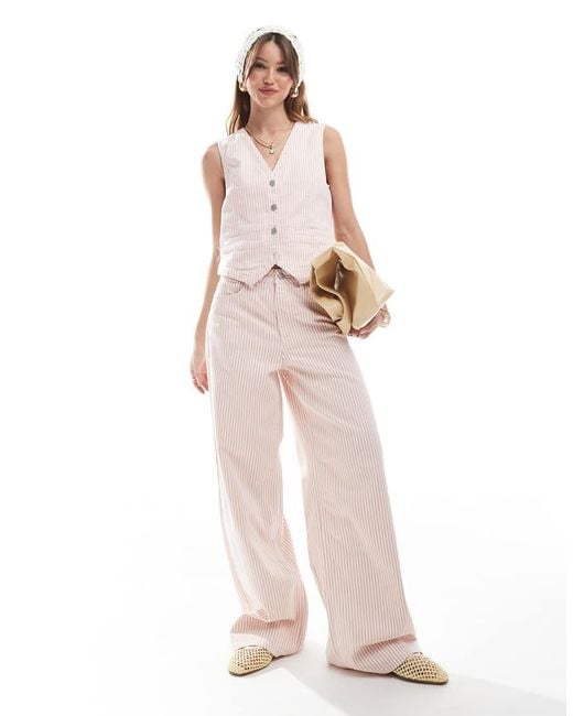 Object Pink Denim Waistcoat Co-ord