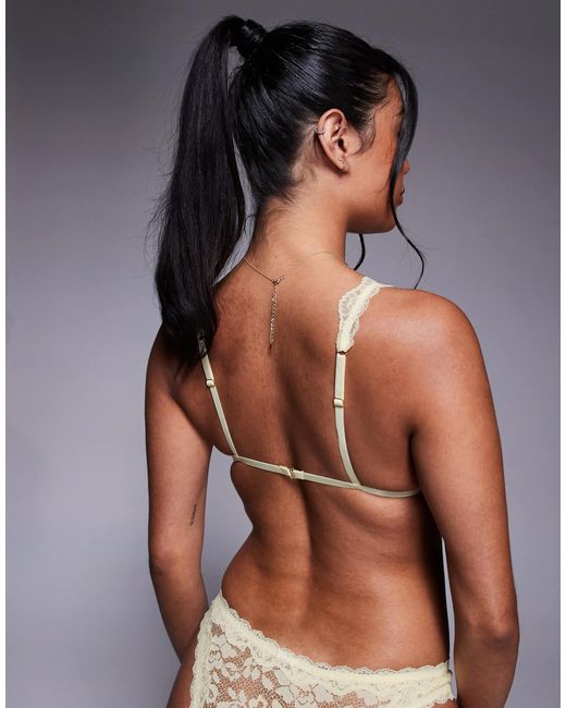 ASOS Gray Hazel All Over Lace Soft Triangle Bra With Lace Trim