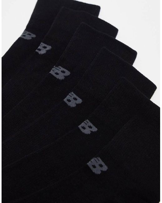 New Balance Black Performance Ankle Socks 6 Pack