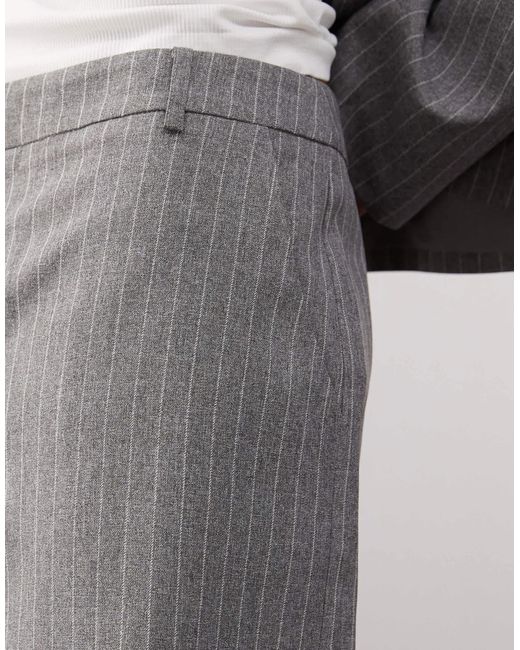 Short d'ensemble long et ajusté à fines rayures - taupe Collusion pour homme en coloris Gray