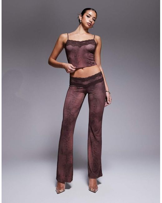 I.AM.GIA Brown Beau Double Lace Trim Cami Top Co-ord