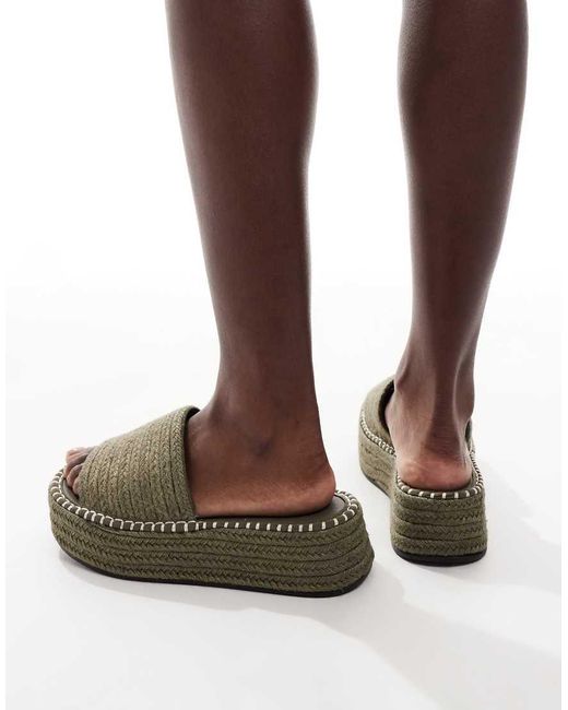 Sandalias Beis Estilo Alpargatas Sin Cierres Con Plataforma Plana Jordyn De -Verde ASOS de color Brown