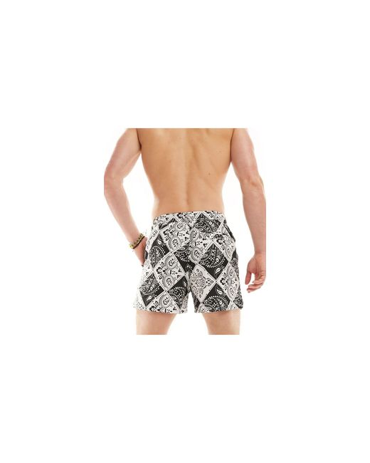 Another Influence Black Swim Shorts for men