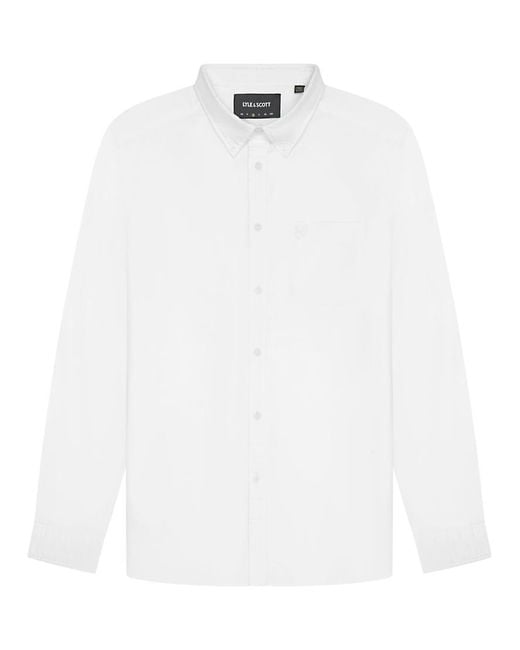 Lyle & Scott White Ls Woven Shirts Tonal Eagle Plain Oxford Shirt for men
