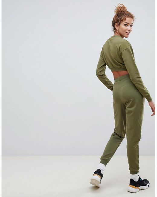 cropped sweat and jogger set