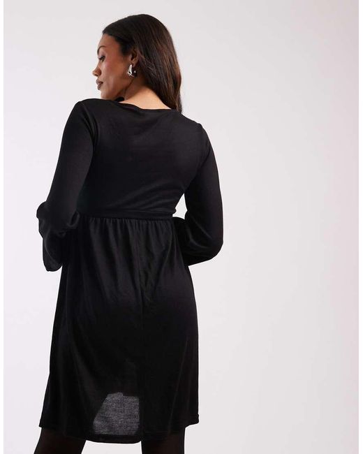 Mama.licious Black Mamalicious Maternity Soft Jersey Nursing Friendly Wrap Detail Dress