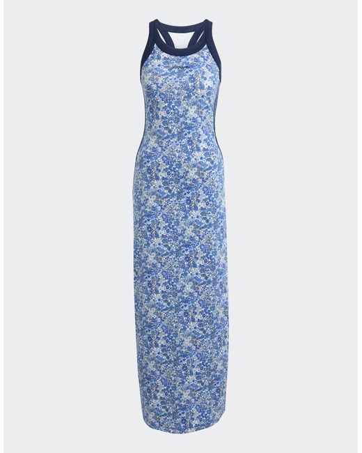 Adidas Originals Blue X Liberty London Tonal Maxi Dress