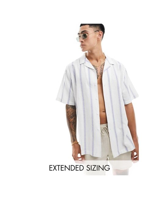 ASOS White Relaxed Revere Shirt for men