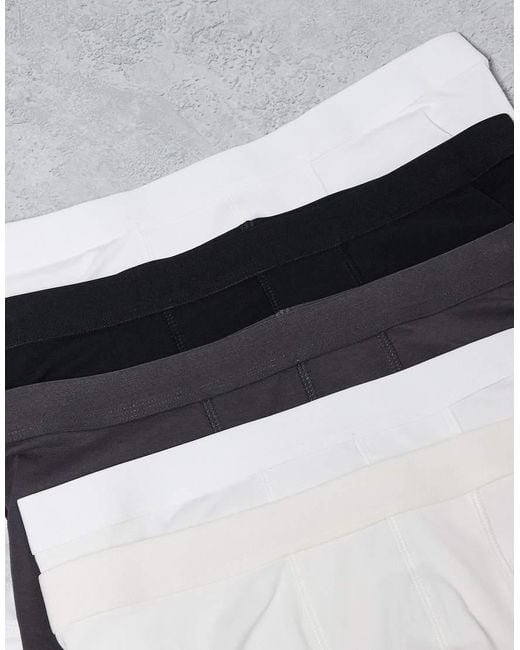 ASOS White 5 Pack Jersey Trunk for men