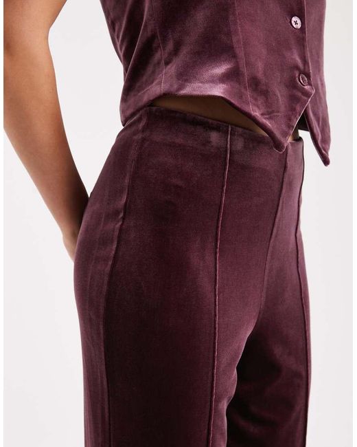 Vero Moda Purple Seam Front Tailored Velvet Trouser Co-Ord