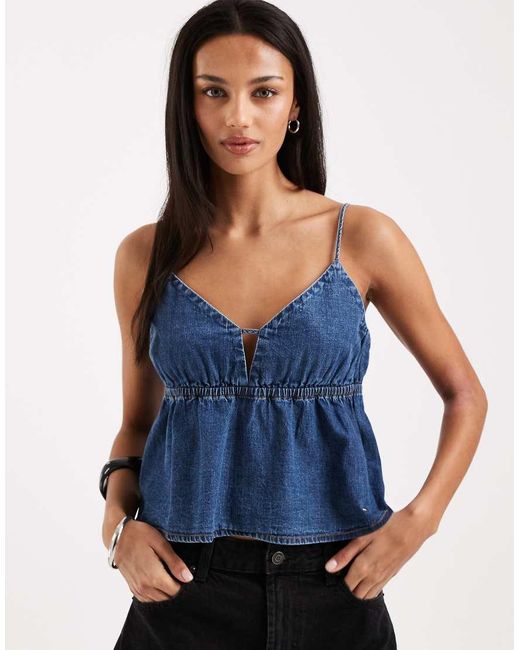 Tommy Hilfiger Blue Chambray Strappy Top