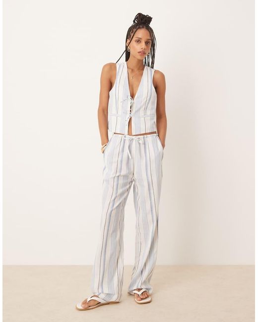 Iisla & Bird White Tie Front Beach Top Co-ord