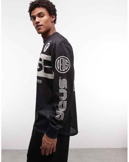 Deus Ex Machina Black Long Sleeve Off Road Jersey With Back Print for men