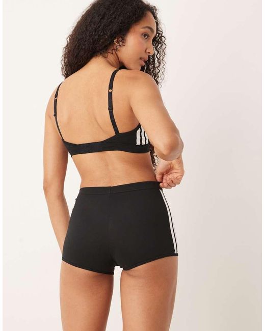 Adidas Black Short Pant With Printed Logo Detail