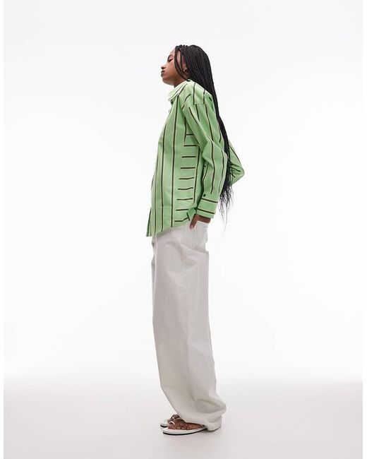 TOPSHOP Green Oversized Shirt