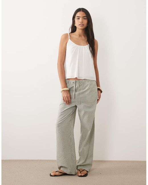 Mango White 100% Cotton Beaded Flowy Cami Top