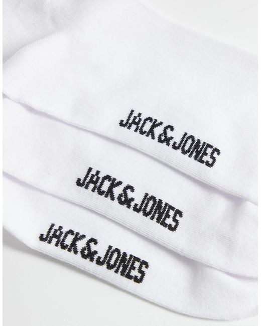 Jack & Jones White 3 Pack Crew Socks for men