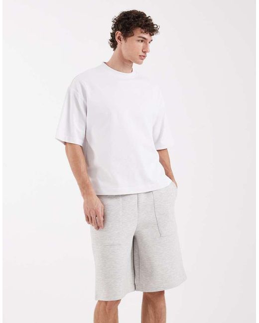 ASOS White Heavyweight Scuba-style Fabric Loose Jorts for men