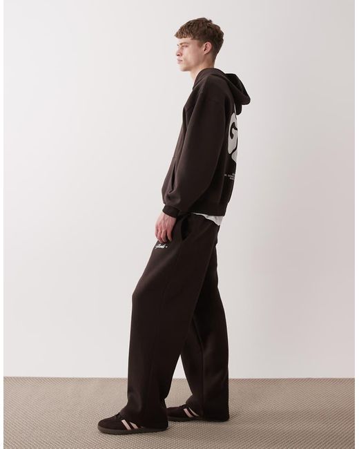 ASOS Black Wide Leg Sweatpants With Print Detail for men