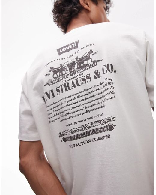 Levi's White Satisfaction Guarantee Back Print Vintage Oversized Fit T-shirt for men